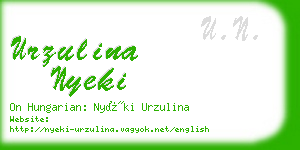 urzulina nyeki business card
